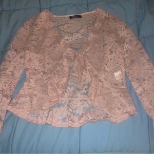 Allegra K Pink Lace Blouse